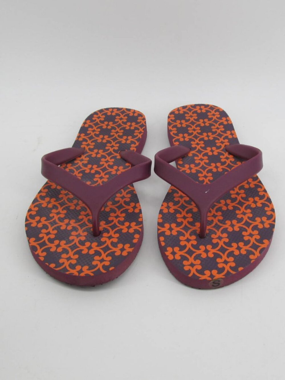 Vera Bradley Flip Flops orange plum purple Size Small 5/6 Cruisewear